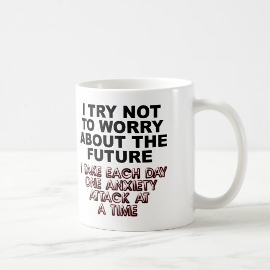 Angstattacke Funny Mug oder Travel Mug Kaffeetasse (Rechts)