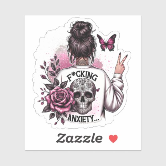 Angstaufkleber, Aufkleber für psychische Gesundhei (Blatt)