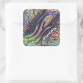 Angstaufkleber Quadratischer Aufkleber (Tasche)