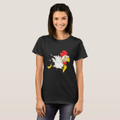 Angsthasen-Hühnchen T-Shirt (Vorne ganz)