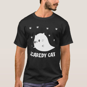 Angstkatze Gruseliger Geist Kätzchen Katze Hallowe T-Shirt