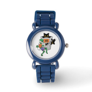 Angstkatze Halloween Armbanduhr