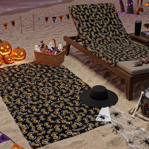 Angstkatze Halloween Boo Augen Fledermaus Strandtuch