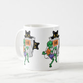 Angstkatze Halloween Kaffeetasse (Vorderseite Links)