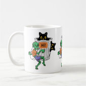 Angstkatze Halloween Kaffeetasse (Links)