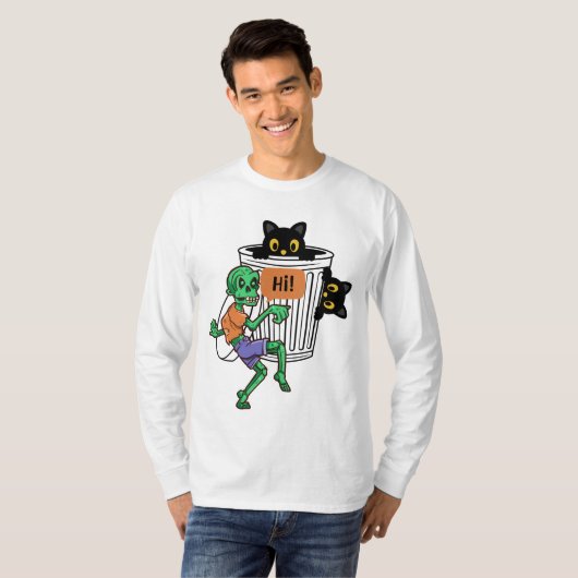 Angstkatze Halloween T-Shirt (Vorne ganz)