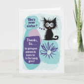 Angstkatze Schwester Karte (Vorderseite)