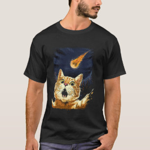 Angstkatze Selfie Katze Meteoriten Asteroideneinsc T-Shirt