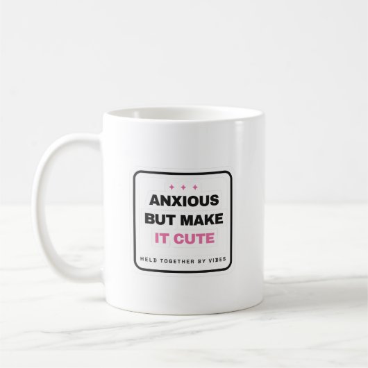 Ängstlich, aber süß lustiger Becher Kaffeetasse (Links)