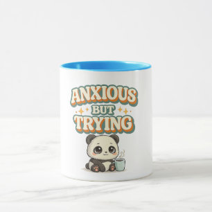 Ängstlich, aber versucht Funny Panda Tasse, Süße K Tasse