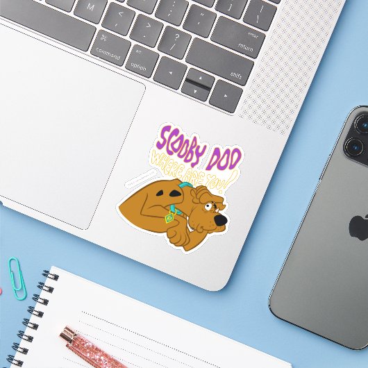 ängstlich Scooby-Doo Aufkleber (Laptop mit iPhone)