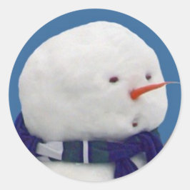 ängstlich Snowman Selfie Runder Aufkleber