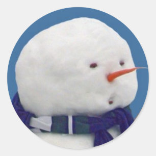 ängstlich Snowman Selfie Runder Aufkleber