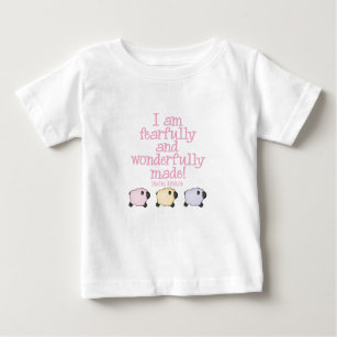 Ängstlich und wunderbar gemacht - Rosa Baby T-shirt