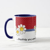 Ängstlich und wunderbar gemachte Denim-Punkte. Tasse (Links)