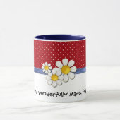 Ängstlich und wunderbar gemachte Denim-Punkte. Tasse (Zentrum)