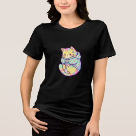 Ängstliche aber süße Katze Tri-Blend Shirt