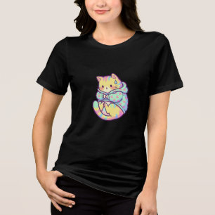 Ängstliche aber süße Katze Tri-Blend Shirt