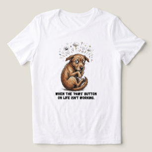 Ängstlicher struppiger Hund, wenn der Pfotenknopf Tri-Blend Shirt