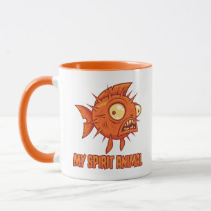 Ängstliches Eigenartiges Kugelfisch-Spirit-Tier Tasse