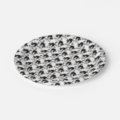 ängstliches Katzenmuster Pappteller (Schrägansicht)