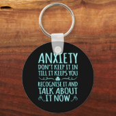 Ängstlichkeit Gespräche darüber Ptsd Awareness Rib Schlüsselanhänger (Vorderseite)