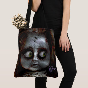 Ängstlichpuppen-beängstigendes Halloween-Monogra Tasche