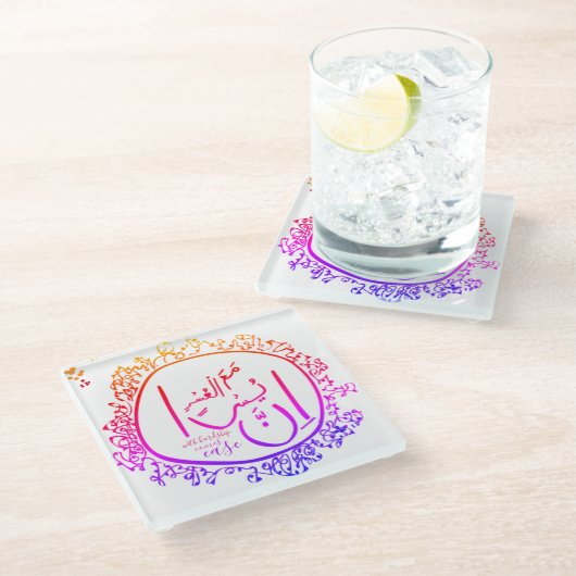 Angstlinderung Glasuntersetzer (Schrägansicht)