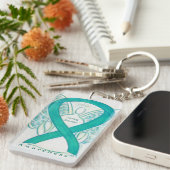 Angststörung Engel Awareness Ribbon Schlüsselanhän Schlüsselanhänger (Vorderseite rechts)