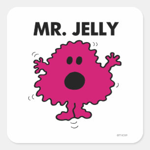 Angstvoller und nervöser Herr Jelly Quadratischer Aufkleber