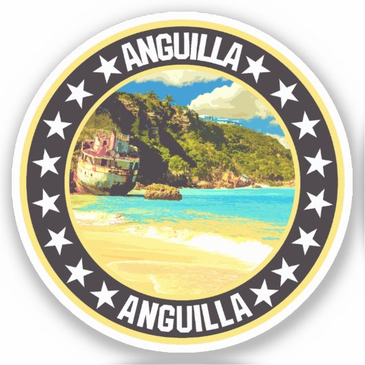 Anguilla Aufkleber (Vorderseite)