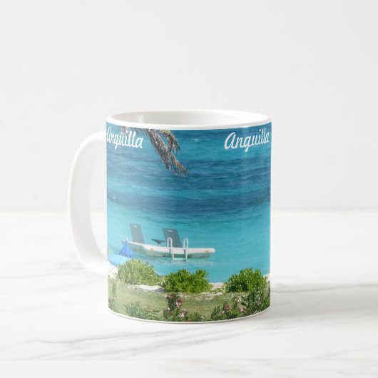 Anguilla-Blues und -Grüntöne Kaffeetasse (Vorderseite Links)