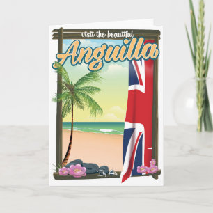 Anguilla Britisches Territorium Reiseplakat Feiertagskarte