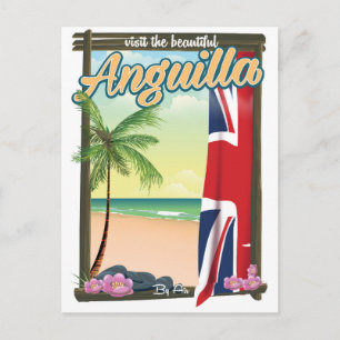 Anguilla Britisches Territorium Reiseplakat Postkarte
