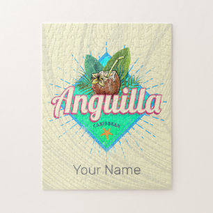 Anguilla Caribbean Retro Urlaub Vintage Insel Puzzle