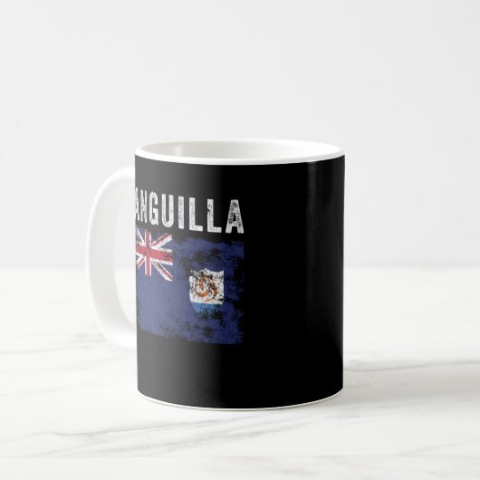 Anguilla Flag erschüttert Anguillan Flag Kaffeetasse (Vorderseite Links)