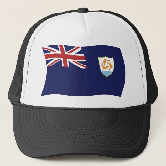 Anguilla Flag Hat Truckerkappe (Vorderseite)