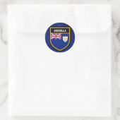 Anguilla Flag Runder Aufkleber (Tasche)