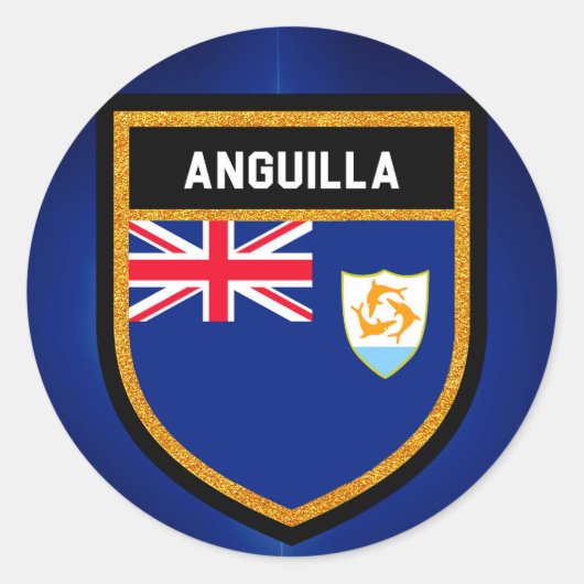 Anguilla Flag Runder Aufkleber (Vorderseite)