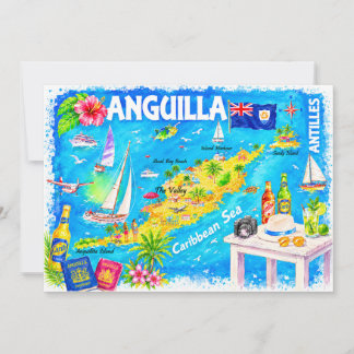 Anguilla Karibik Aquarell-Karte Postkarte