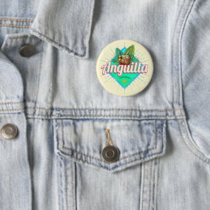 Anguilla Karibik Retro Urlaub Vintage Insel Button