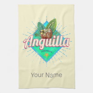 Anguilla Karibik Retro Urlaub Vintage Insel Geschirrtuch