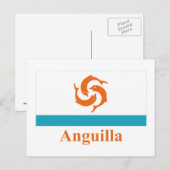 Anguilla Local Flag mit Name Postkarte (Vorne/Hinten)