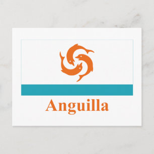 Anguilla Local Flag mit Name Postkarte
