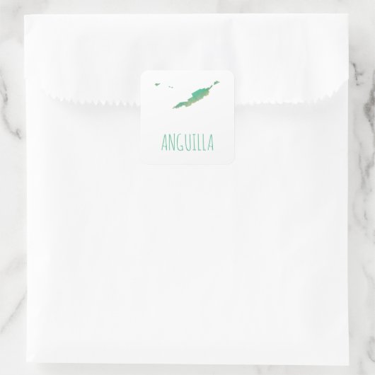Anguilla Quadratischer Aufkleber (Tasche)
