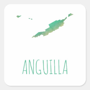 Anguilla Quadratischer Aufkleber