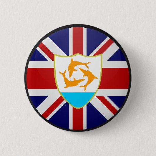 Anguilla-Qualität Flaggen-Kreis Button (Vorderseite)