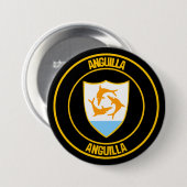Anguilla Round Emblem Button (Vorne & Hinten)