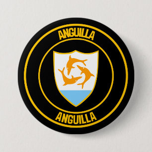 Anguilla Round Emblem Button