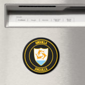 Anguilla Round Emblem Magnet (In Situ (Geschirrspüler))